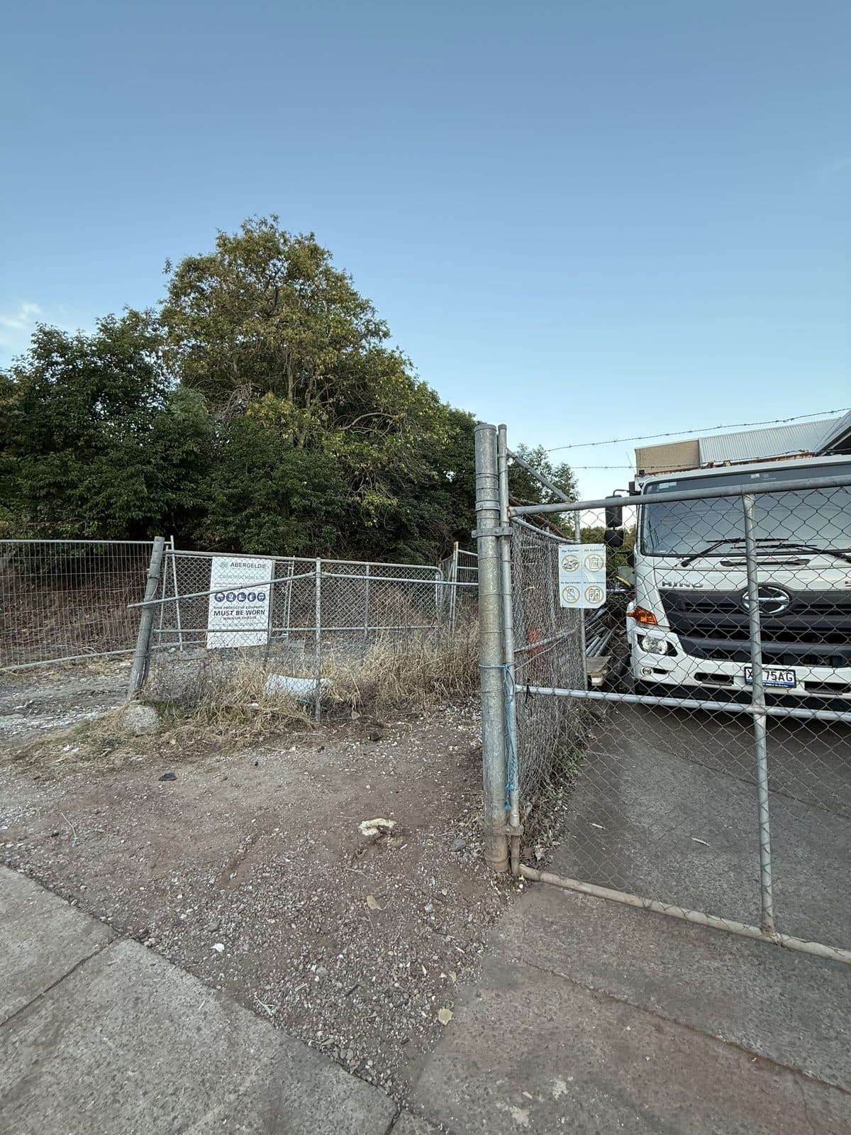 After-hours drop-off zone outside the front gate at Betterway Metal
